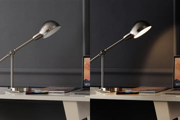 Curtis 20.25" Vintage Industrial Iron Adjustable Dome Shade LED Task Lamp with USB Charging Port - JONATHAN Y